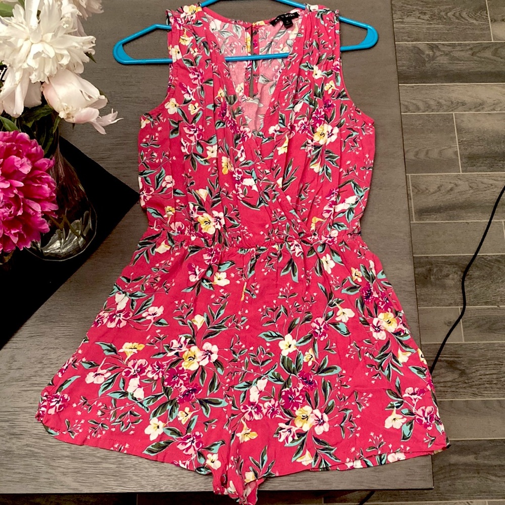 AS U Wish romper size S pinkish red with flowers